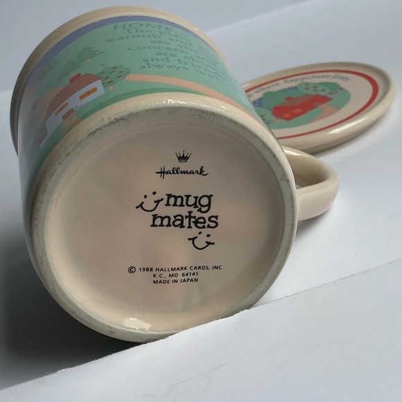 Hallmark Mug Mates Lid Coaster Coffee Tea  Vintage 1988 Home Kindness Friends - Picture 8 of 16